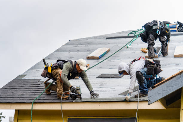 Professional Gutter Installation technician working in Beachwood, NJ